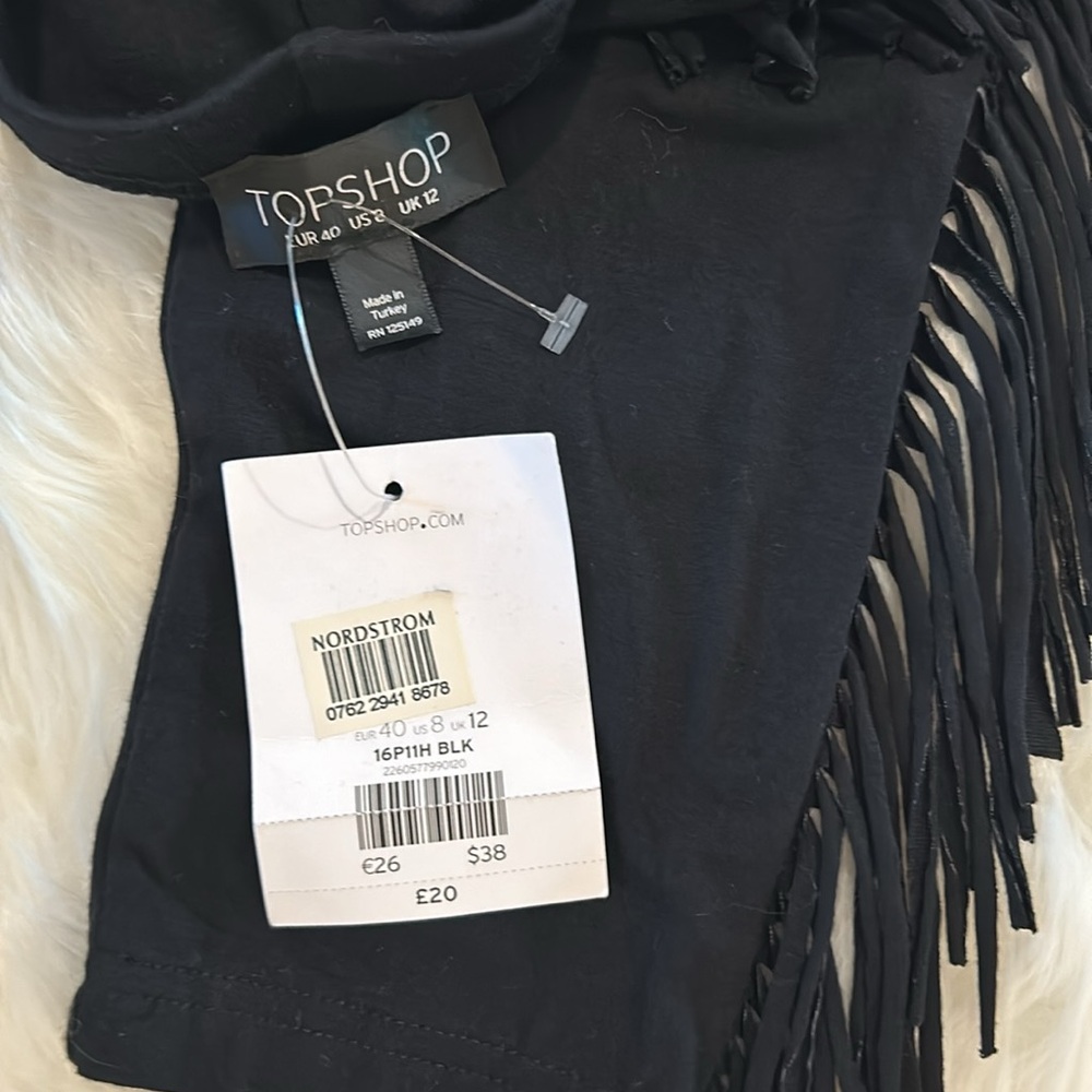 New with tags Nordstrom Top Shop Black Fringe Leggings - Picture 12 of 15
